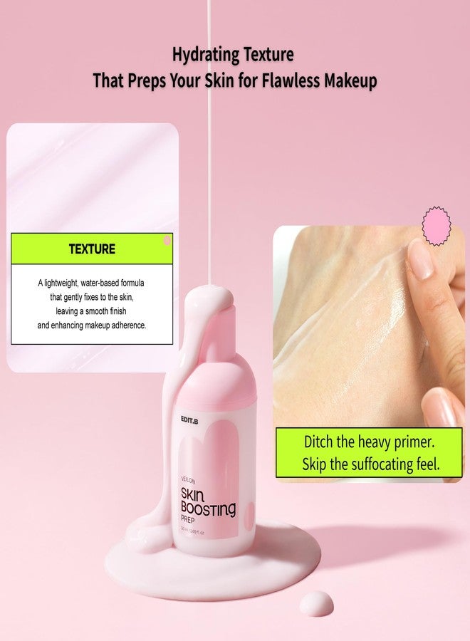 EDIT.B Veilon Skin Boosting Prep, Hydrating Korean Vegan Makeup Primer for Smooth & Glassy Skin, Pore Blurring, Long-Lasting Base Hold, Lightweight Serum Texture, Radiant Glow, 1.69 fl.oz / 50ml - Image 5